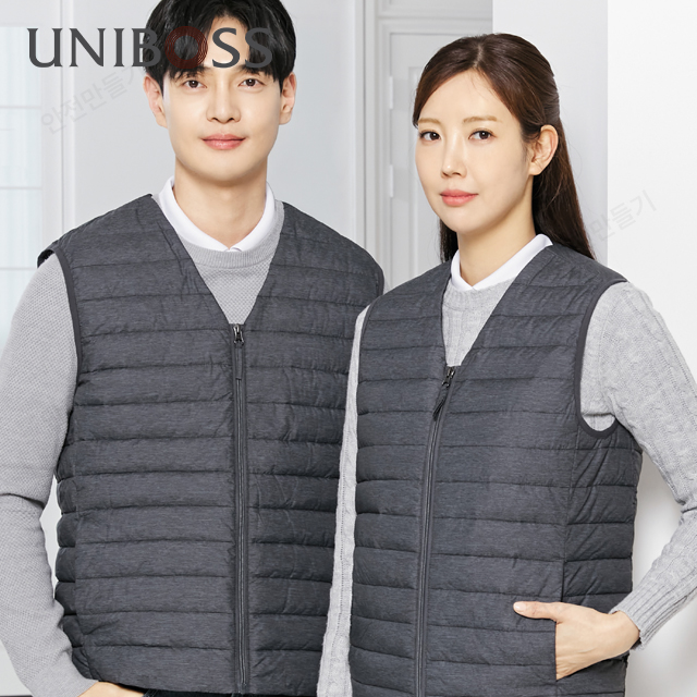 UBS-8488 유니보스 패딩조끼(멜란지그레이-패딩)